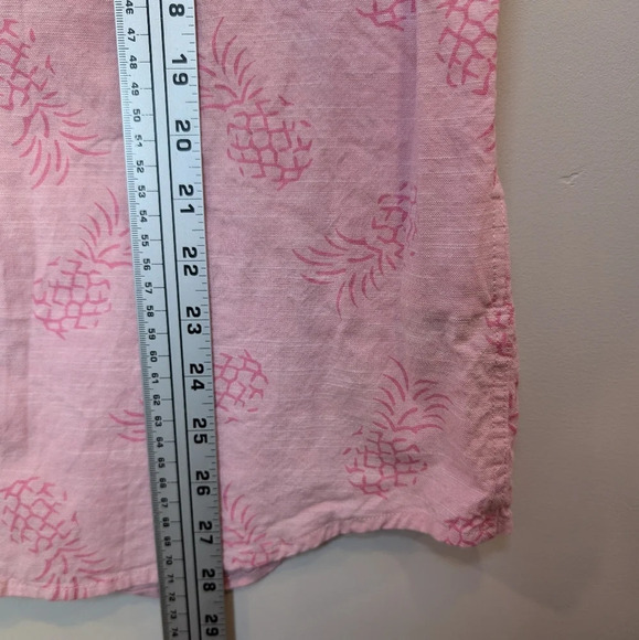 Hurley Pink Pineapple Print Button  Down Short Sleeve Collared Top Mens Small - Picture 10 of 11